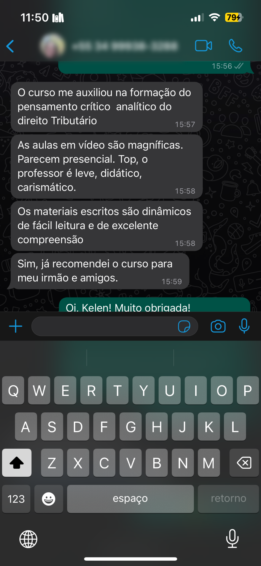 Depoimento sobre a didática do professor